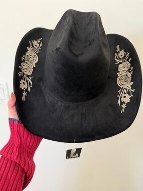 Black Embroidered Western Cowboy Hat